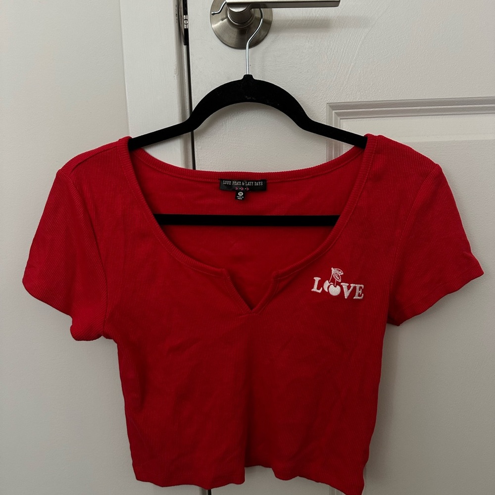Red short sleeve top